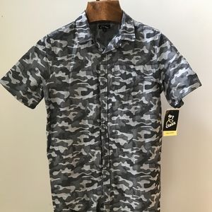 Art School Button Down Shirt - NWT - Grey Cammo XL